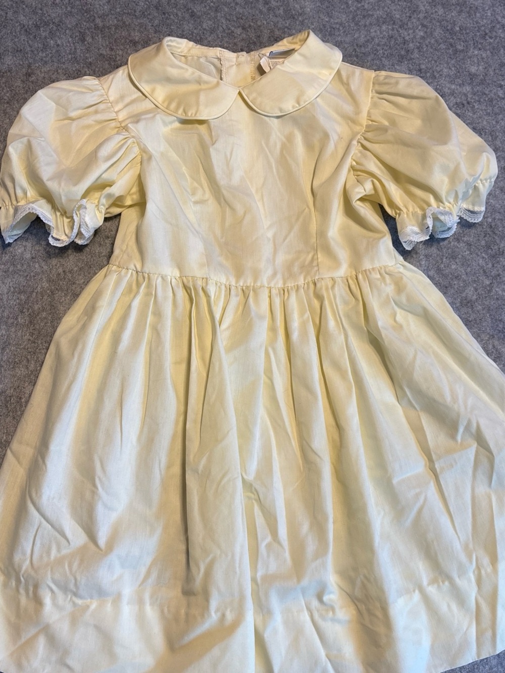 Sweet Pale Yellow Peter Pan Collar Girls' Dress